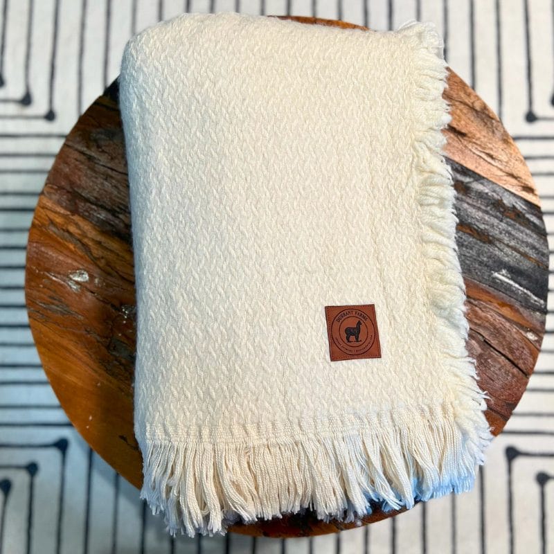 Creamy Natural (White) Chevron Throw Blanket