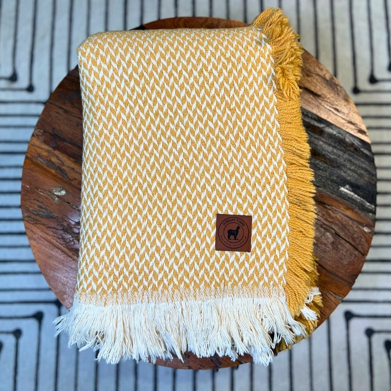 Wheat Heather (Yellow) Chevron Throw Blanket