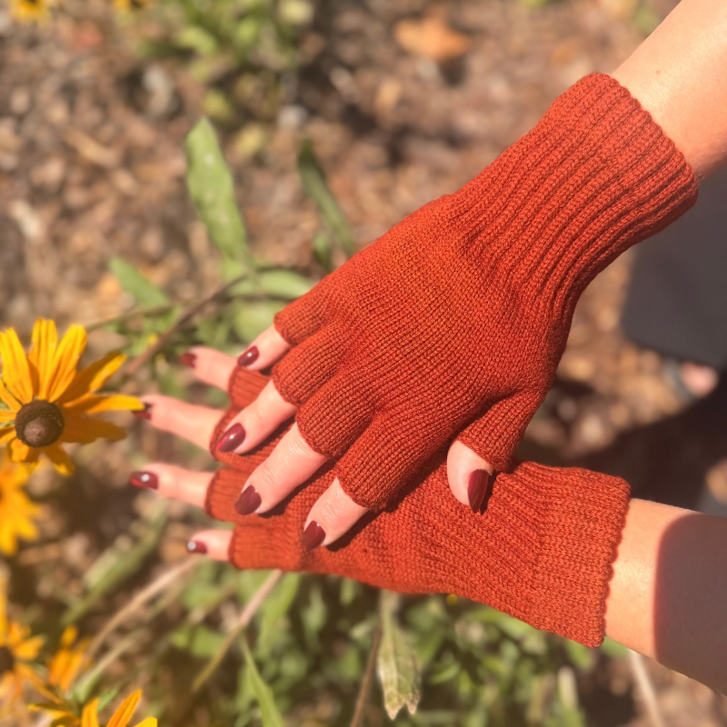 Fingerless Alpaca Merino Wool Gloves