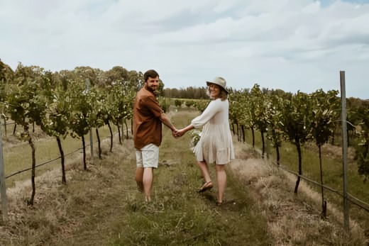 Couple holding hands in a vineyard - couple stock videos & royalty-free footage.