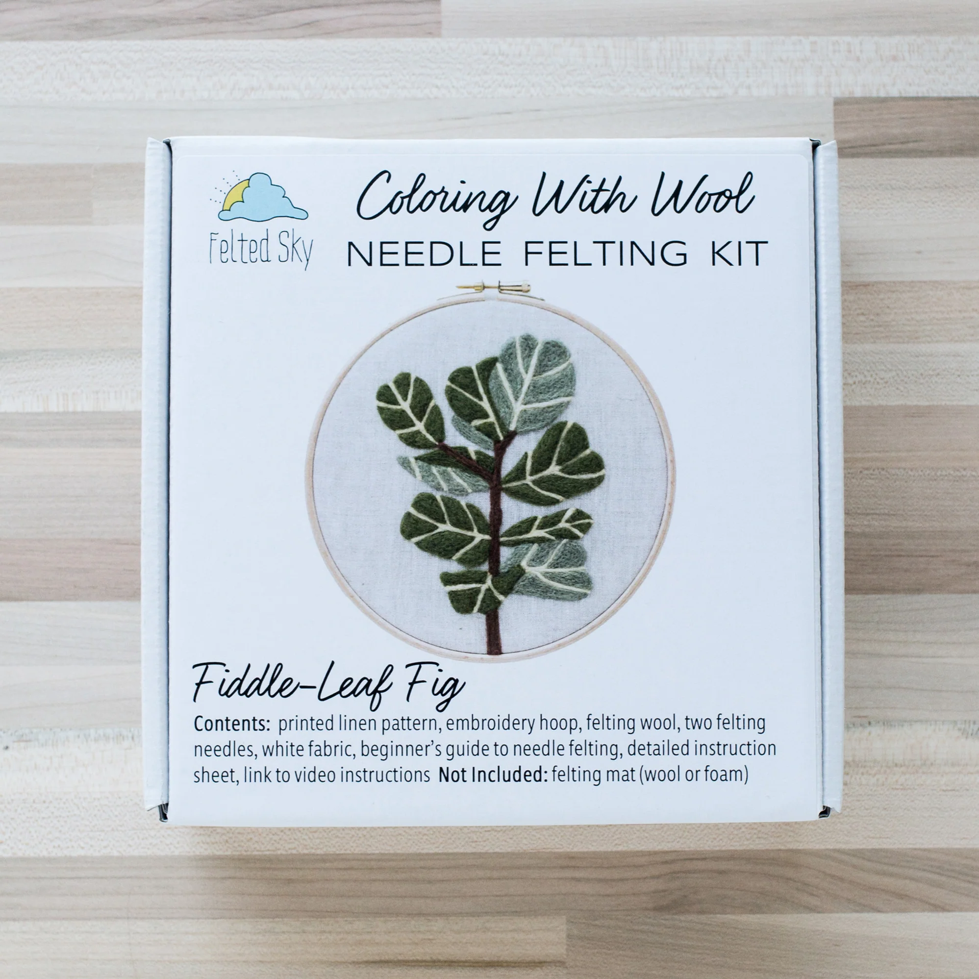 Coloring with Fiddle-Leaf Fig Needle Felting Kit.