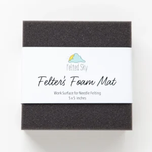 A black 10 x 10 foam mat with the words 'feather's foam mat'.
