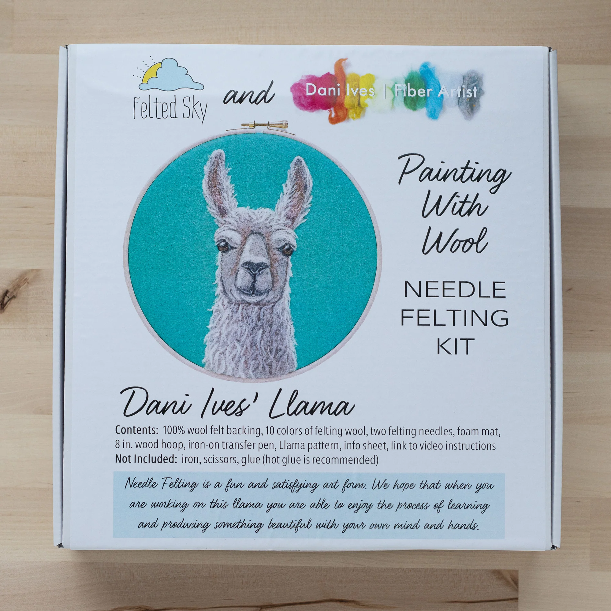 Painting with the Llama Needle Felting Kit.